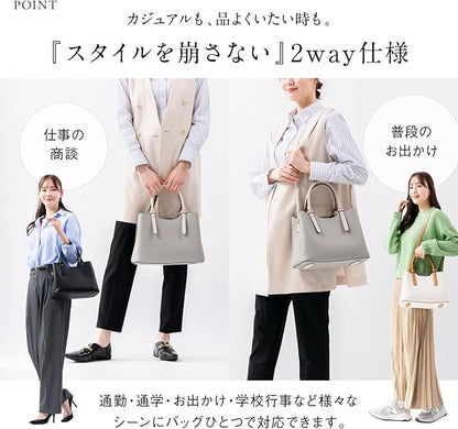 トートバッグ レディース PU レザー バイカラー 2WAY 軽量 ハンドバッグ ショルダー付き